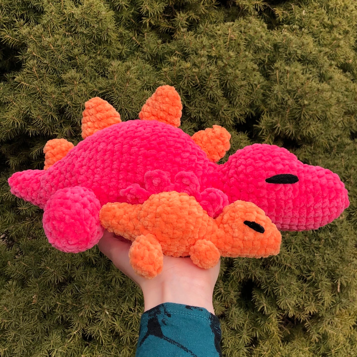 Orange and Pink Stegosaurus