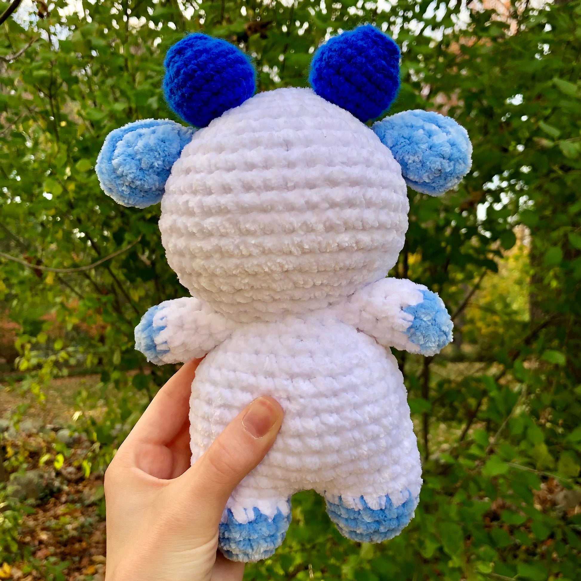 Still quite new to crocheting, but I've taken a big liking into crocheting  cute animals, plushies, etc… classed as Amigurumi. Yesterday I finished  making a blueberry themed cow, and I'm very proud!