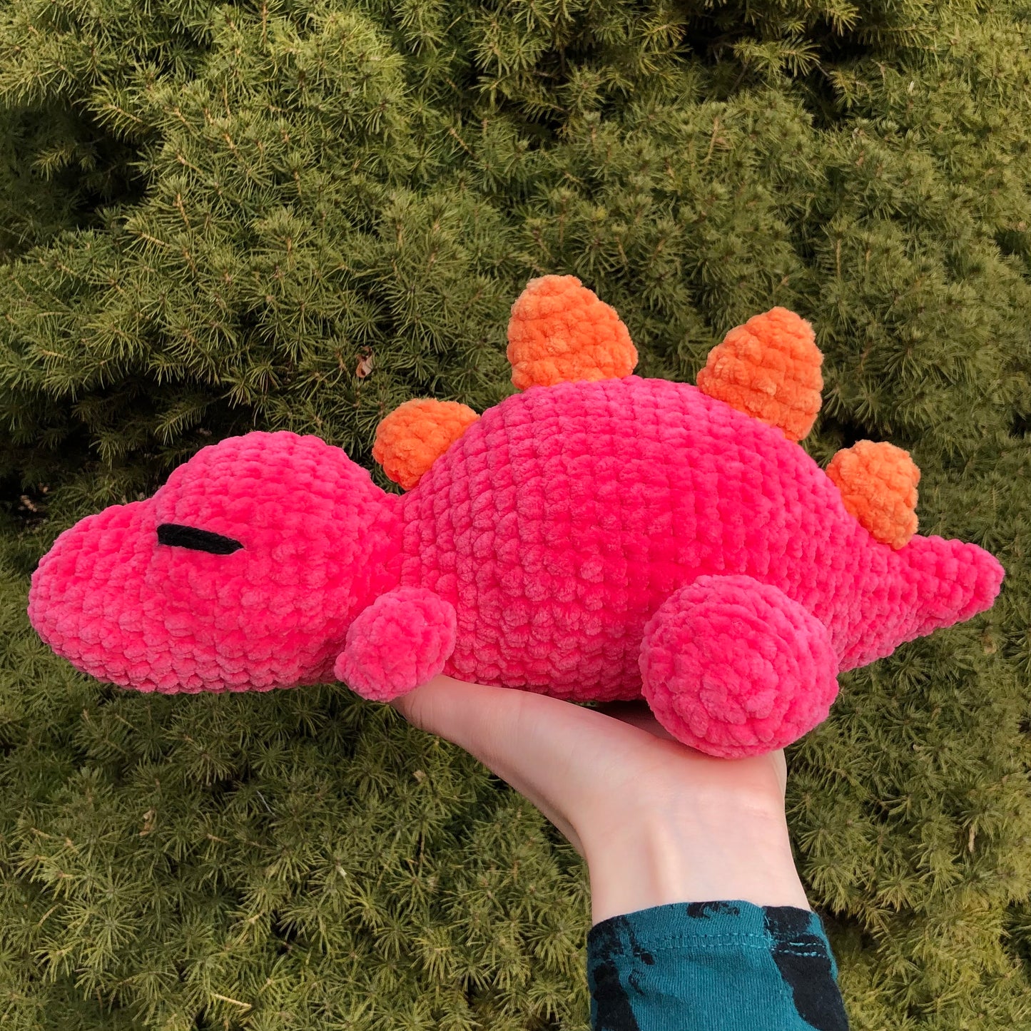 Orange and Pink Stegosaurus